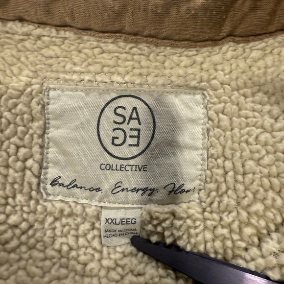 Sage Collective Women's Plaid Sherpa Lined Shirt Jacket XXL Button Up Coat - Picture 3 of 3